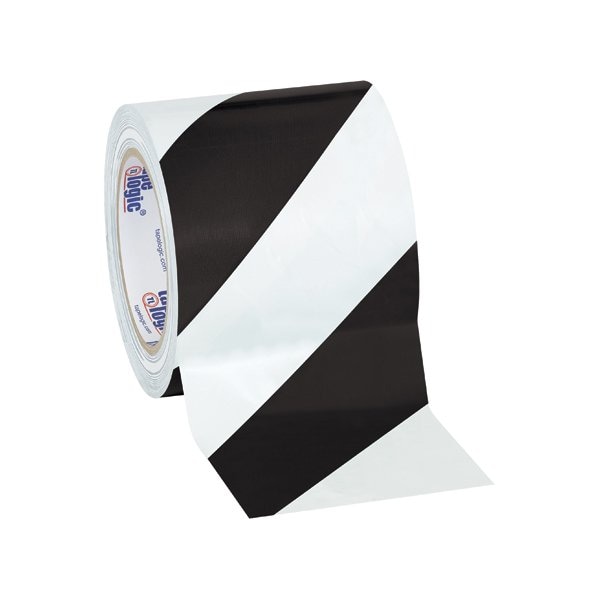 Tape Logic 4'' x 36 yds. Black/White Tape Logic Striped Vinyl Safety Tape, 3PK T94363PKBW - main